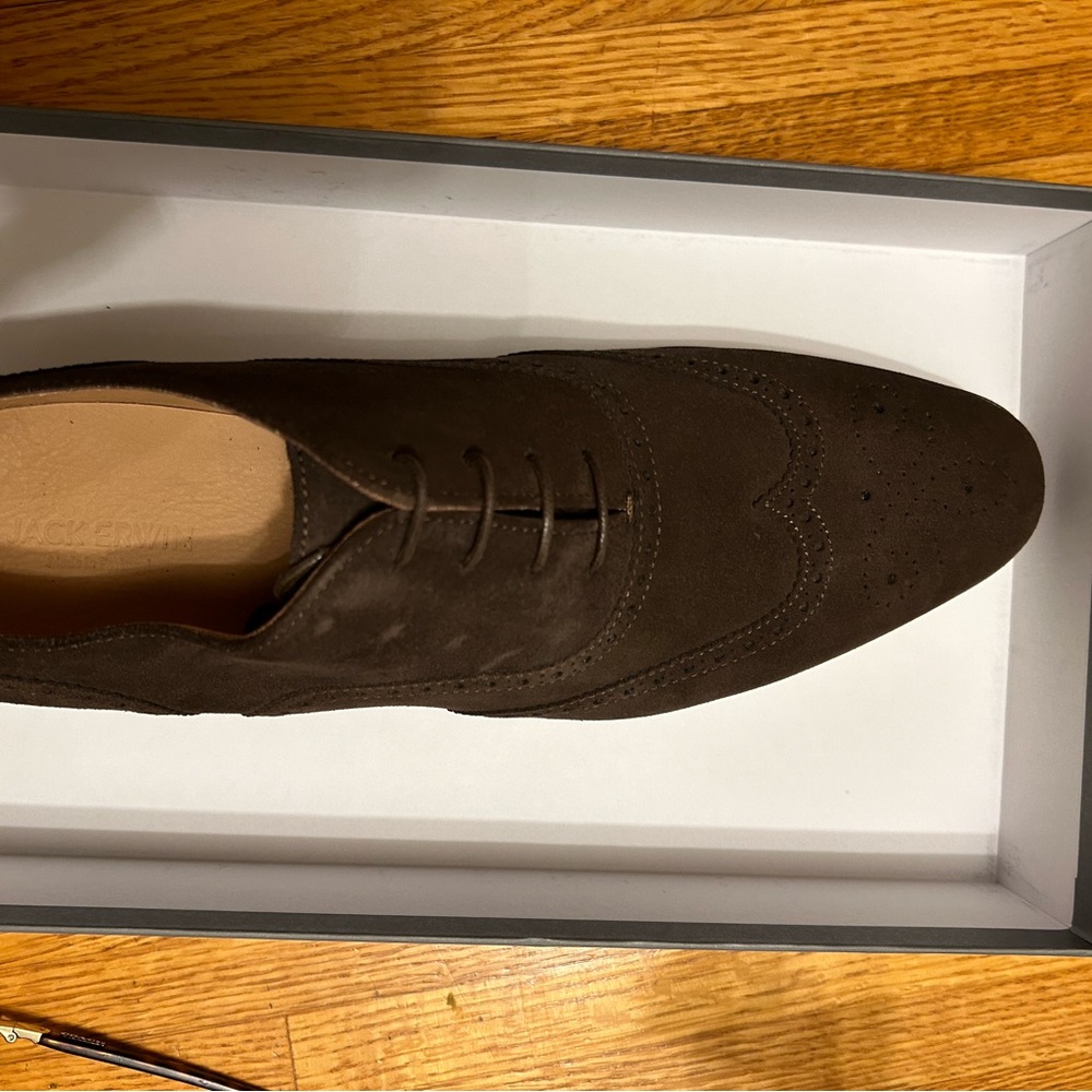 New men’s Jack Erwin Suede Dark Brown Shoes Size 9 1/2 D